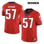 Women's Georgia Bulldogs NCAA #57 Daniel Gothard Nike Stitched Red Legend Authentic College Football Jersey DMX6254FH
